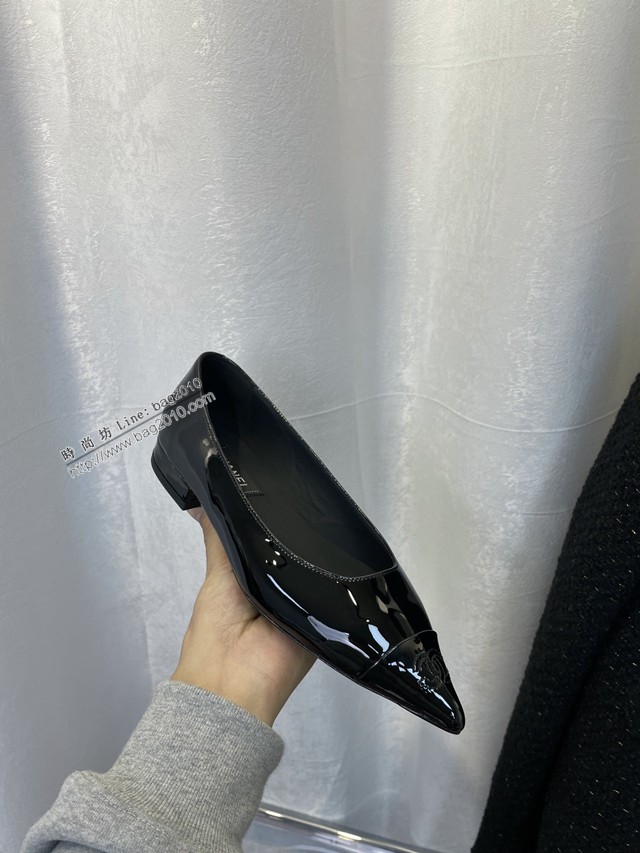 Chanel香奈兒2022春款系列女士單鞋平底鞋尖頭單皮鞋 dx3039